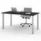 Bestar Universel 60W Table Desk with Square Metal Legs, Black 65865-18 - alternate 5